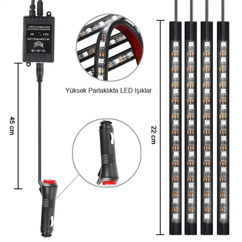 Araç içi Sese Duyarlı Disko Led