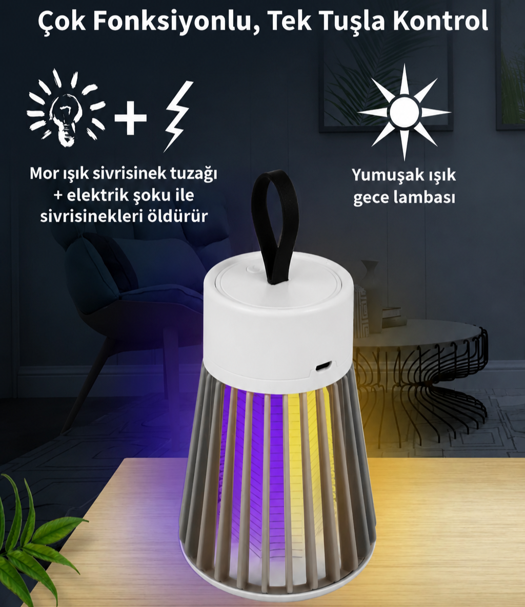 Sinek Öldürücü UV Mor Işık + Gece Lambası