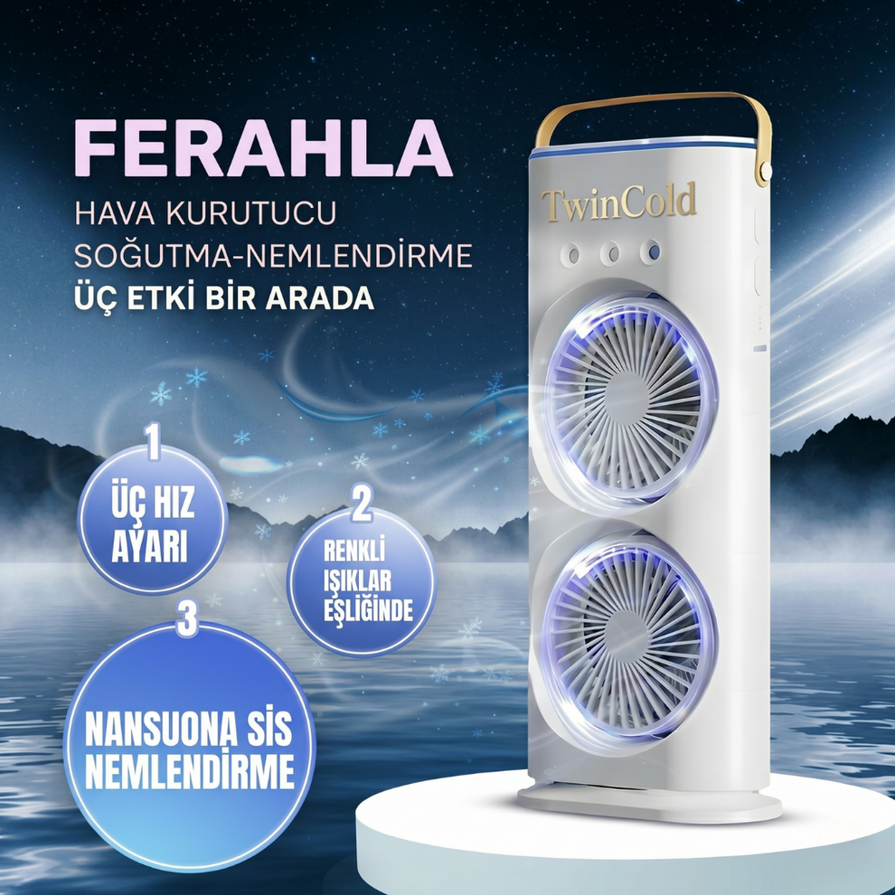 TwinCold 3 Kademeli Buharlı 2'li Klima Fan