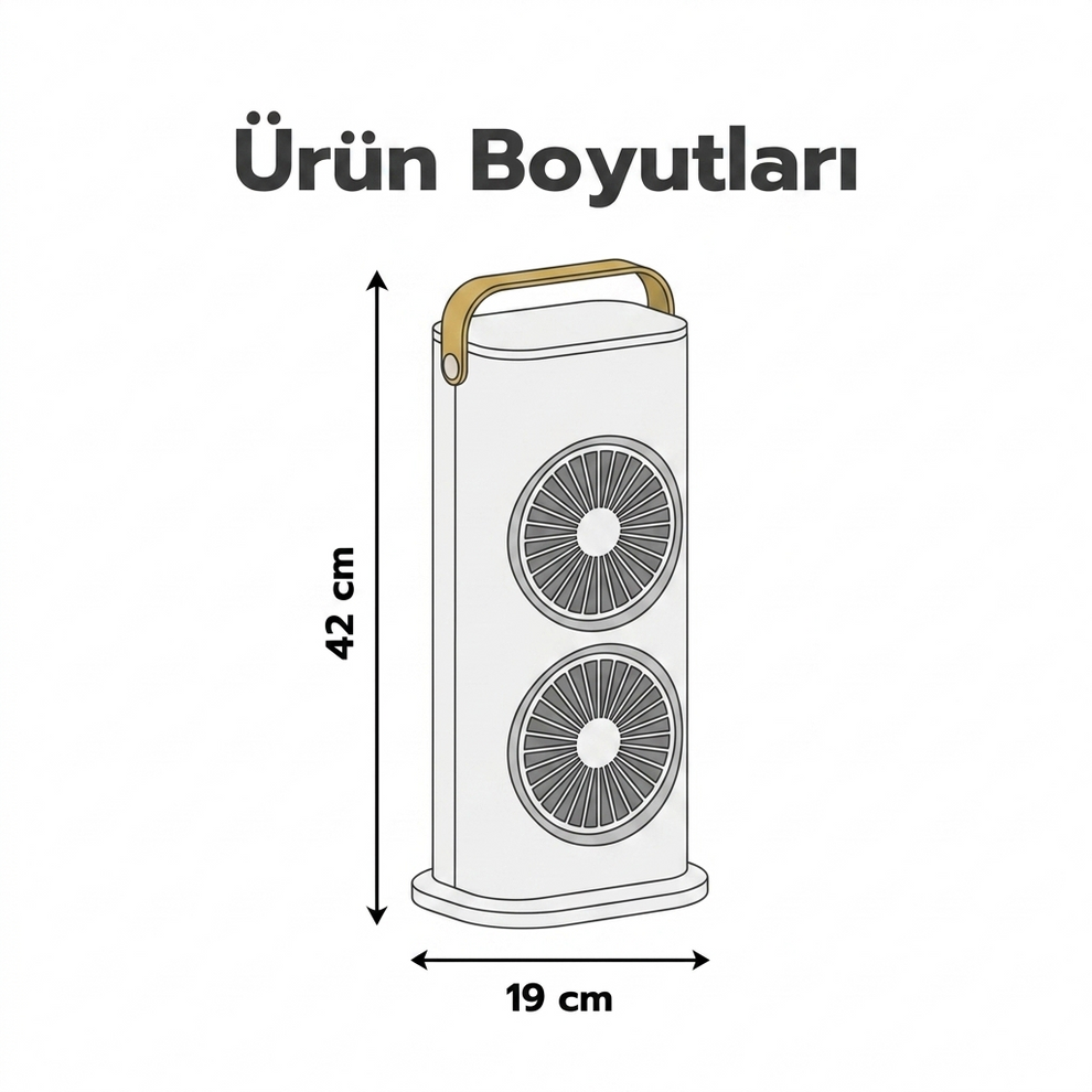 TwinCold 3 Kademeli Buharlı 2'li Klima Fan