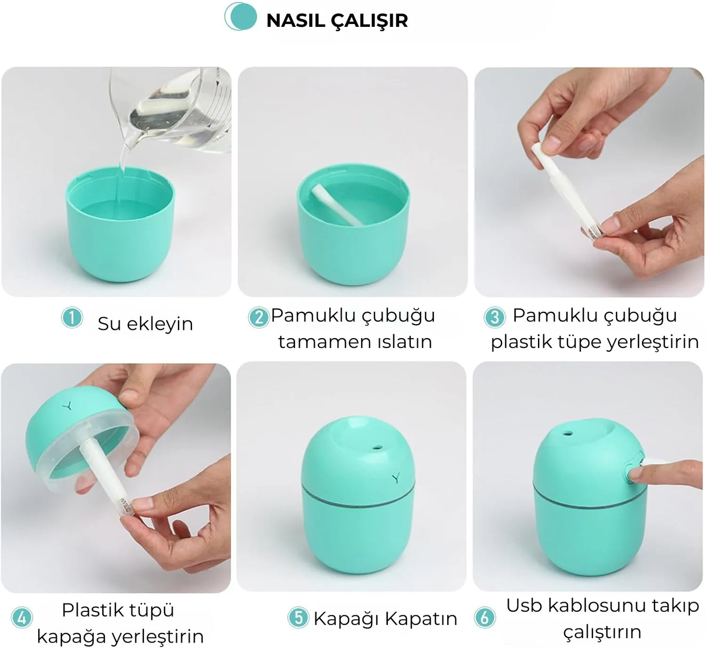 Işıklı Hava Nemlendirici + Koku Makinesi (1 Alana 1 Bedava)