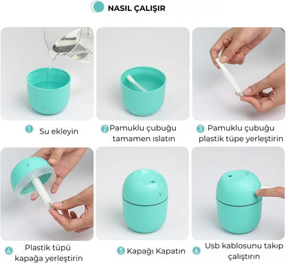 Işıklı Hava Nemlendirici + Koku Makinesi (1 Alana 1 Bedava)