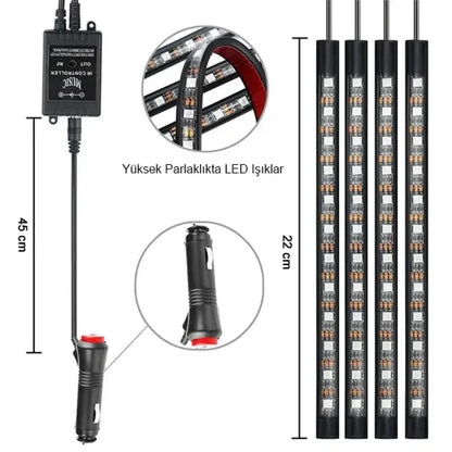 Araç içi Sese Duyarlı Disko Led