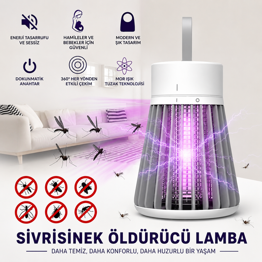 Sinek Öldürücü UV Mor Işık + Gece Lambası